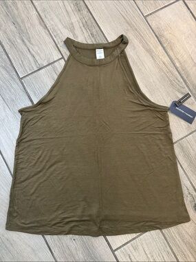 Melrose And Market Women's Olive Green High Neck Tank Top Size Large NWT